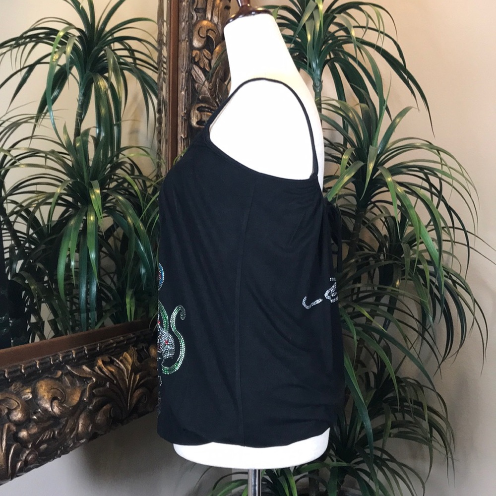 Vintage Ed Hardy Crystal Embellished Blouson Top - Picture 3 of 13